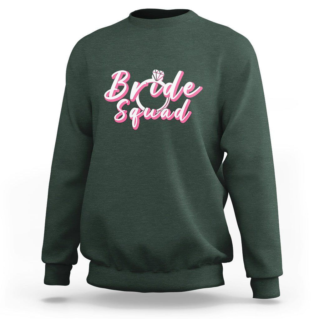 Bachelor Party Sweatshirt Bride Squad TS02 Dark Forest Green Printyourwear