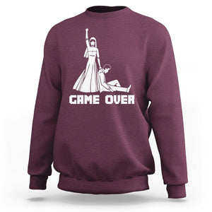 Bachelor Party Sweatshirt Game Over TS02 Maroon Printyourwear