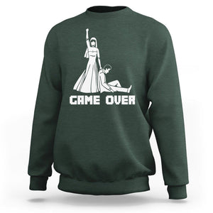 Bachelor Party Sweatshirt Game Over TS02 Dark Forest Green Printyourwear