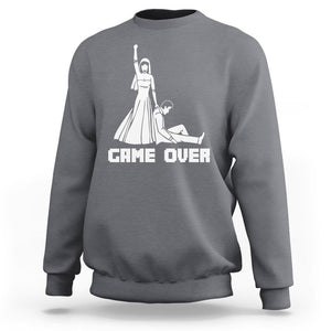 Bachelor Party Sweatshirt Game Over TS02 Charcoal Printyourwear