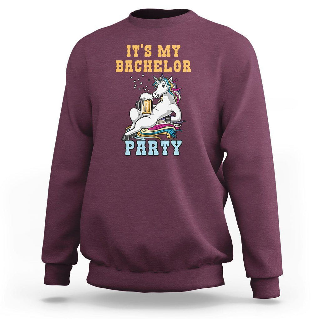Bachelor Party Sweatshirt It's My Bachelor Party TS02 Maroon Printyourwear