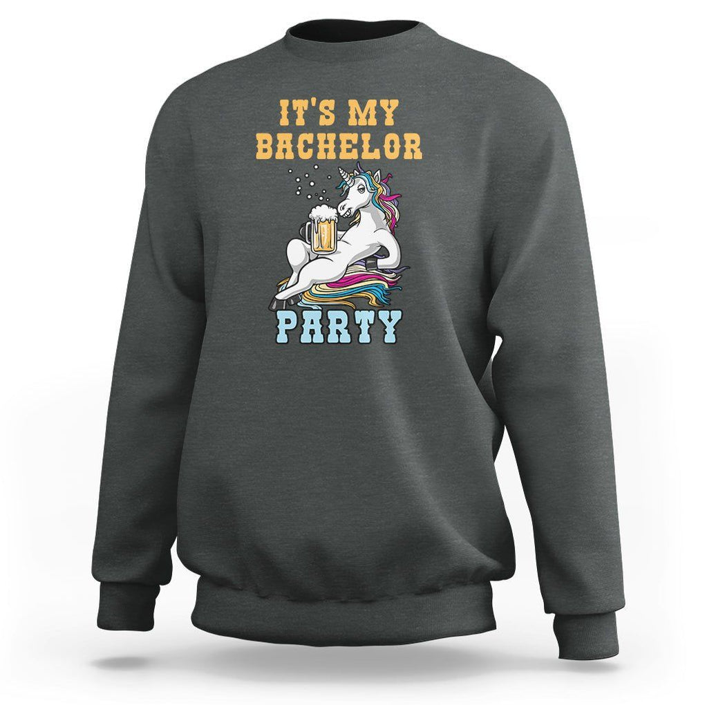 Bachelor Party Sweatshirt It's My Bachelor Party TS02 Dark Heather Printyourwear