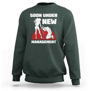 Bachelor Party Sweatshirt Soon Under New Management TS02 Dark Forest Green Printyourwear