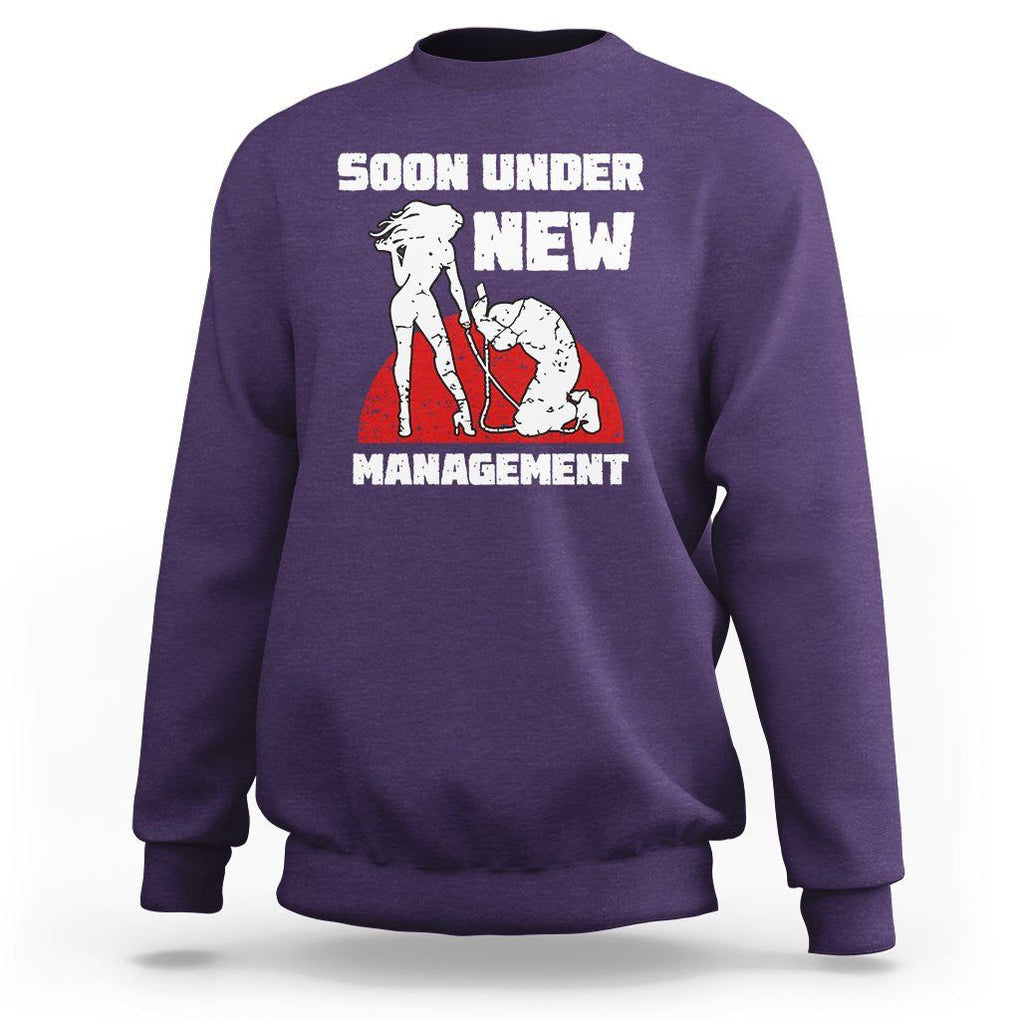 Bachelor Party Sweatshirt Soon Under New Management TS02 Purple Printyourwear
