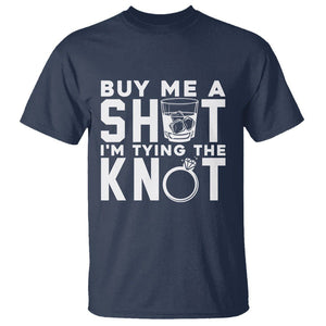 Bachelor Party T Shirt Buy Me A Shot I'm Tying The Knot TS02 Navy Printyourwear