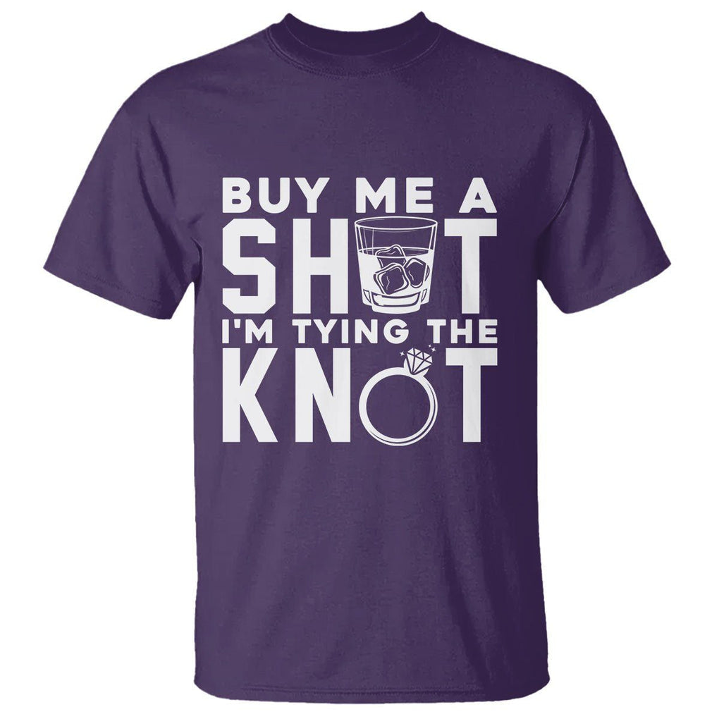 Bachelor Party T Shirt Buy Me A Shot I'm Tying The Knot TS02 Purple Printyourwear