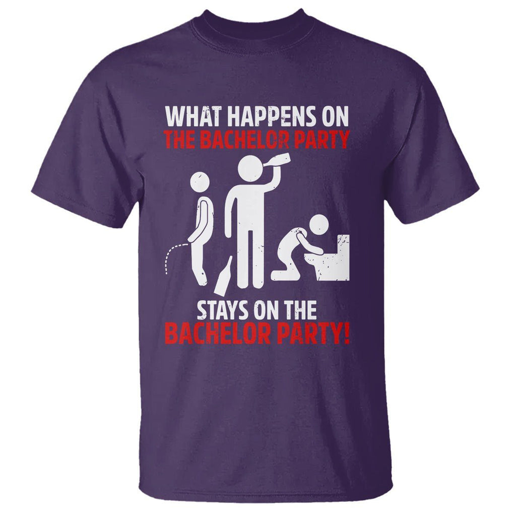 Bachelor Party T Shirt What Happens On The Bachelor Party Stays On The Bachelor Party TS02 Purple Printyourwear