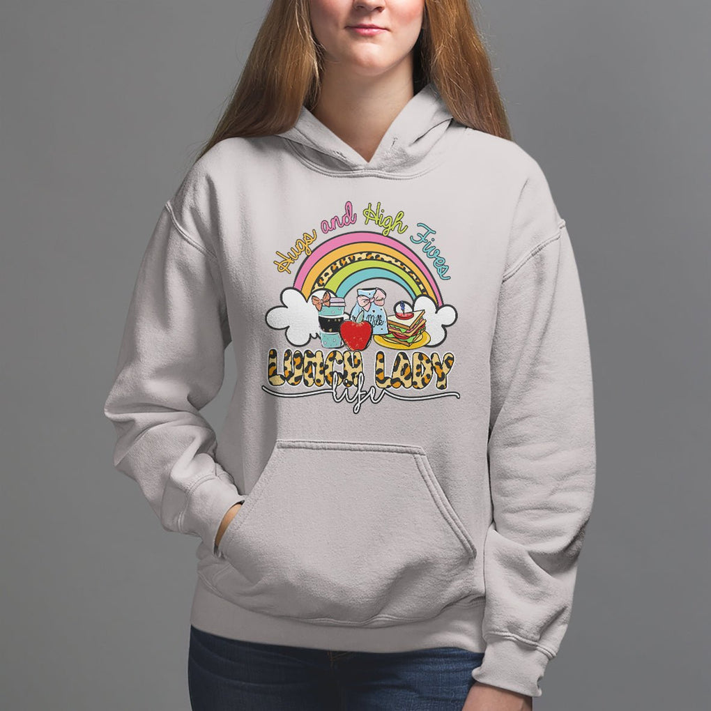 Back School Hugs & High Fives Lunch Lady Life Appreciation Hoodie TS02 Ice Gray Printyourwear