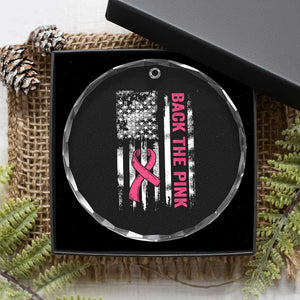 Back The Pink Ribbon Breast Cancer Awareness Crystal Glass Ornament American Flag TS10 Print Your Wear