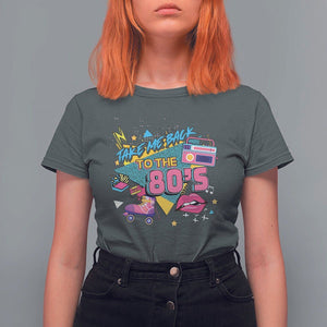 Back To 80s T Shirt For Women Retro Vintage 80's Eighties Costume Party TS11 Dark Heather Print Your Wear