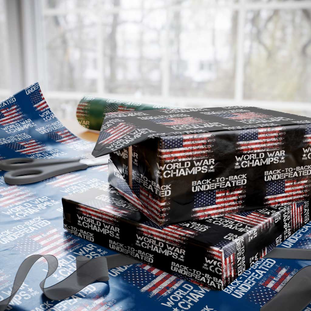 Back To Back Undefeated World War Champs 4th Of July Wrapping Paper Roll 1918 1945 US History