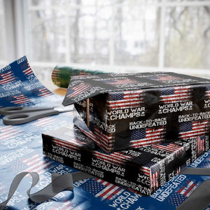 Back To Back Undefeated World War Champs 4th Of July Wrapping Paper Roll 1918 1945 US History