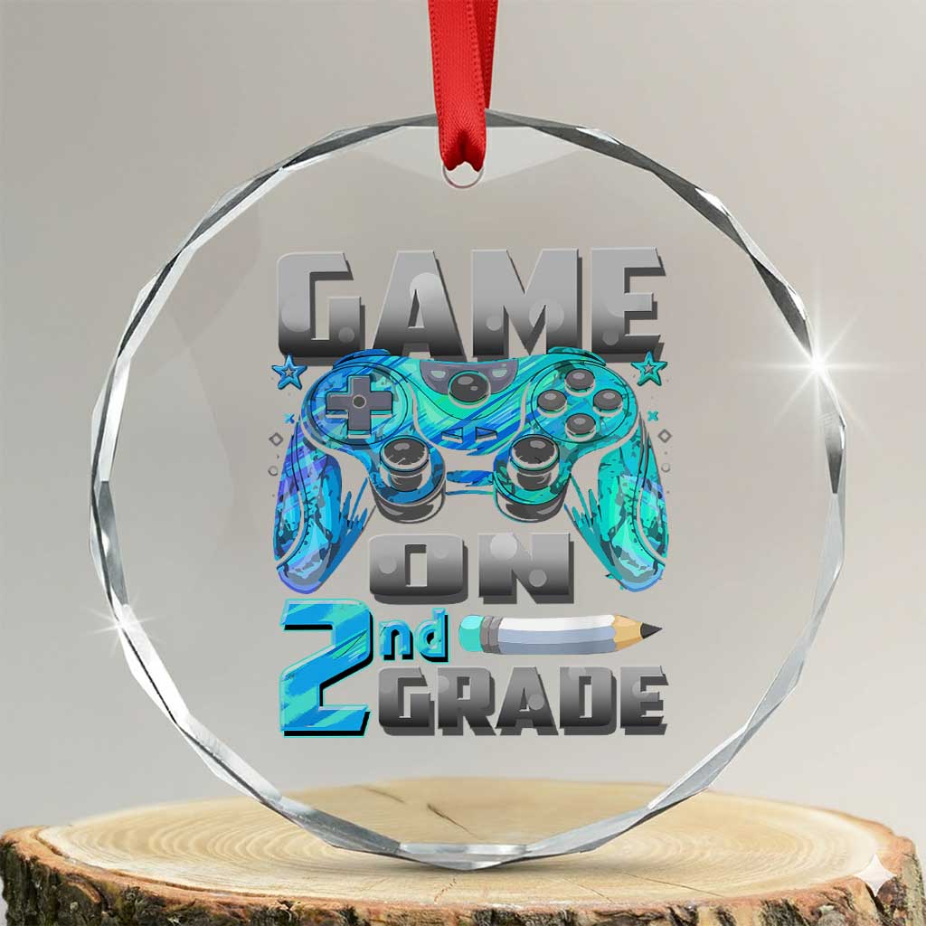 Back to School 2nd Grade Gamer Crystal Glass Ornament Boys Kids Back To School First Day TS10 Transparent Glass 3'' Circle Print Your Wear