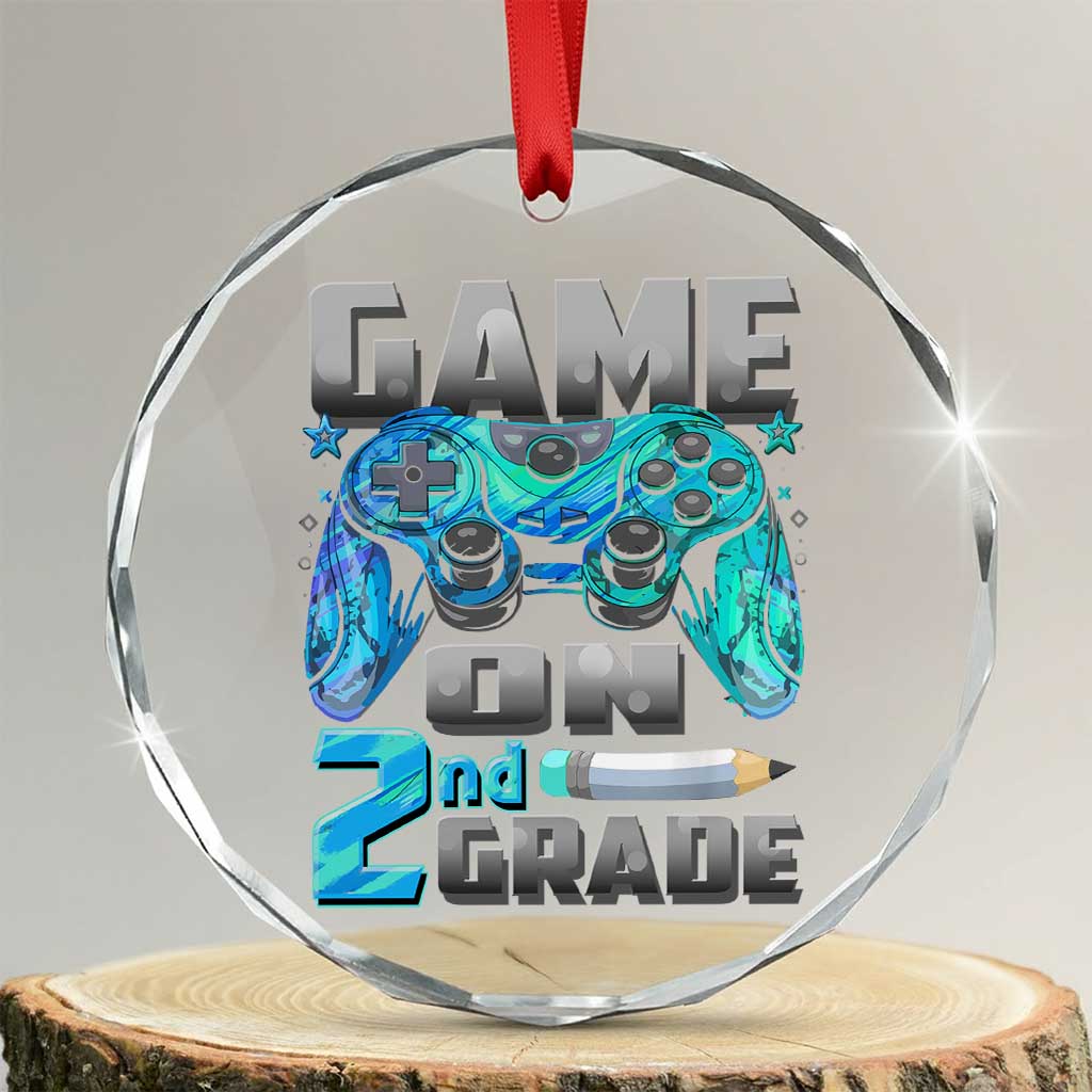 Back to School 2nd Grade Gamer Crystal Glass Ornament Boys Kids Back To School First Day TS10 Transparent Glass 3'' Circle Print Your Wear