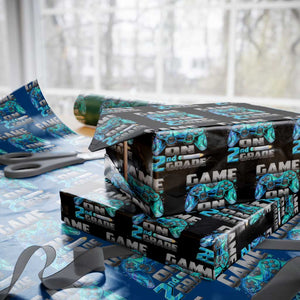 Back to School 2nd Grade Gamer Wrapping Paper Roll Boys Kids Back To School First Day TS10 Black Print Your Wear