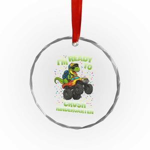 Back To School Boy Dinosaur Crystal Glass Ornament I Am Ready To Crush Kindergarten TS14 Print Your Wear