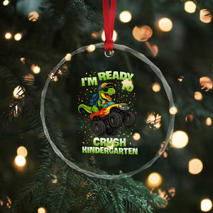 Back To School Boy Dinosaur Crystal Glass Ornament I Am Ready To Crush Kindergarten TS14 Print Your Wear