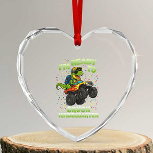 Back To School Boy Dinosaur Heart Crystal Glass Ornament I Am Ready To Crush Kindergarten TS14 Transparent Glass 3'' Heart Print Your Wear