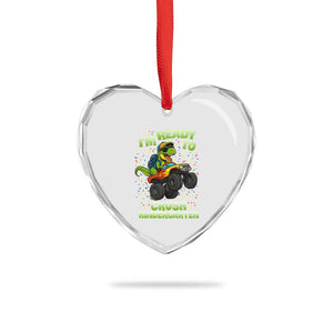 Back To School Boy Dinosaur Heart Crystal Glass Ornament I Am Ready To Crush Kindergarten TS14 Print Your Wear