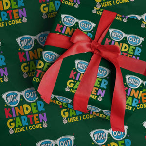 Back to School Kinder Wrapping Paper Roll Funny Kindergarten Teacher Team TS10 Green Print Your Wear