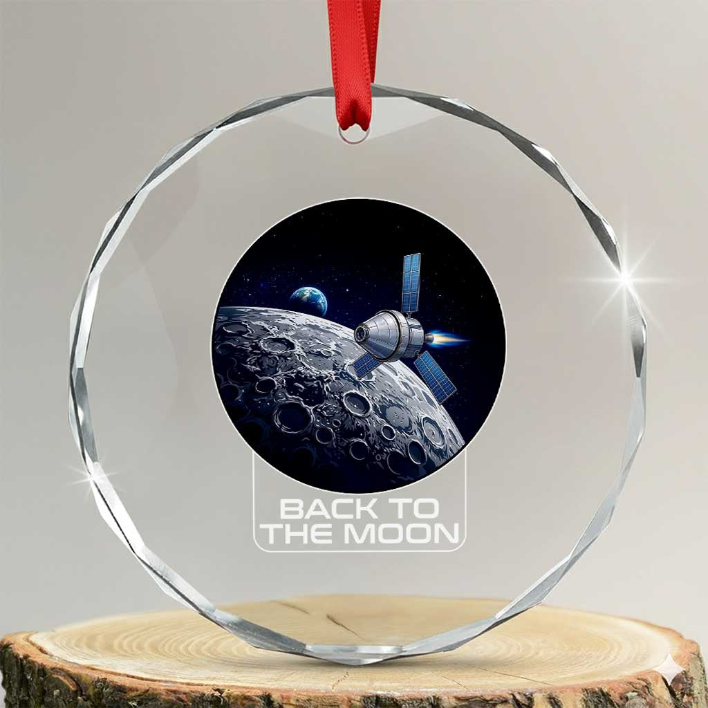 Back To The Moon Crystal Glass Ornament Lunar Mission Astronaut Space Lover TS12 Transparent Glass 3'' Circle Print Your Wear