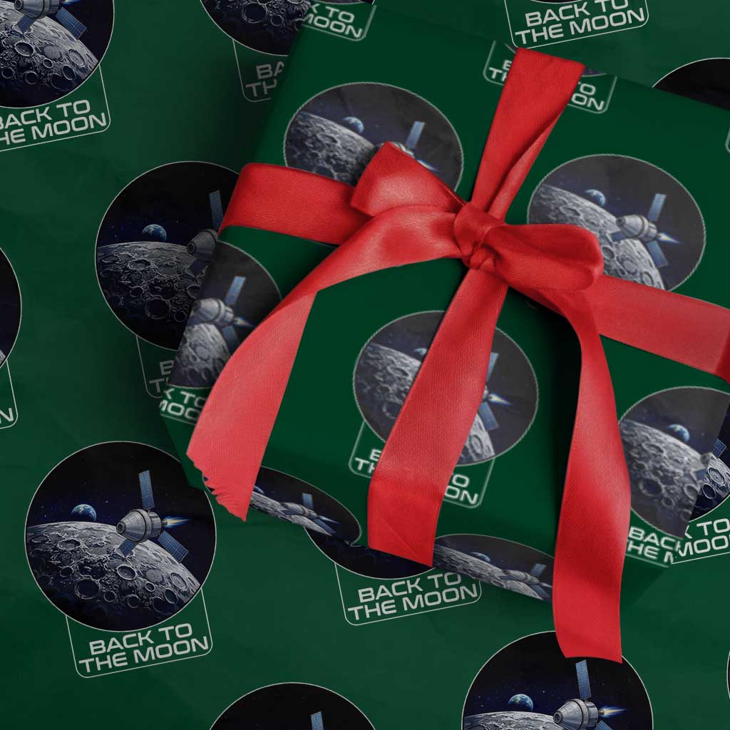 Back To The Moon Wrapping Paper Roll Lunar Mission Astronaut Space Lover TS12 Green Print Your Wear