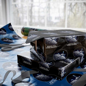 Back To The Moon Wrapping Paper Roll Lunar Mission Astronaut Space Lover TS12 Black Print Your Wear