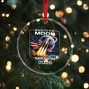 Back To The Moon Mission 2026 Crystal Glass Ornament Rocket Launch Moon Space Program TS11 Print Your Wear