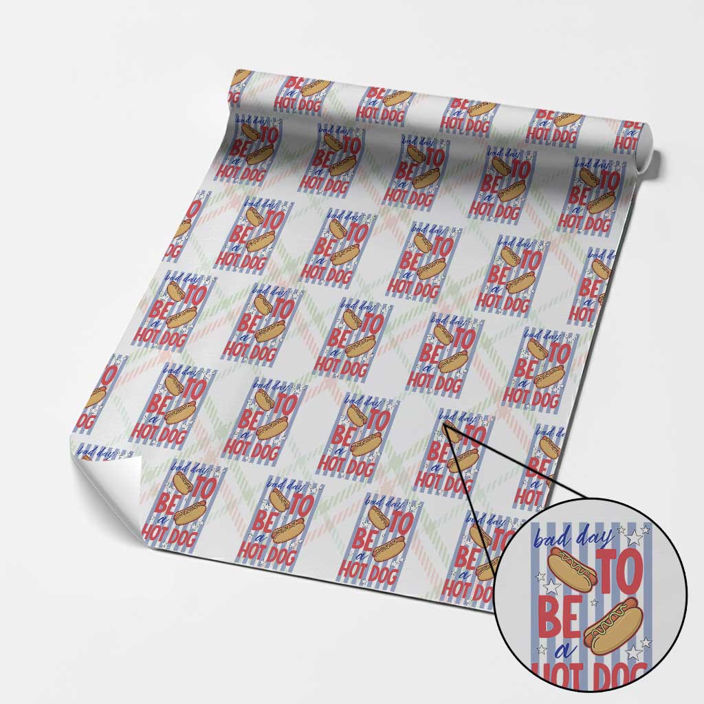 Bad Day To Be A Hot Dog Wrapping Paper Roll 4th of July Summer Beach TS14 Christmas Plaid Print Your Wear