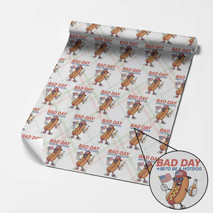 Bad Day To Be A Hot Dog Wrapping Paper Roll Funny BBQ Grilling 4th of July