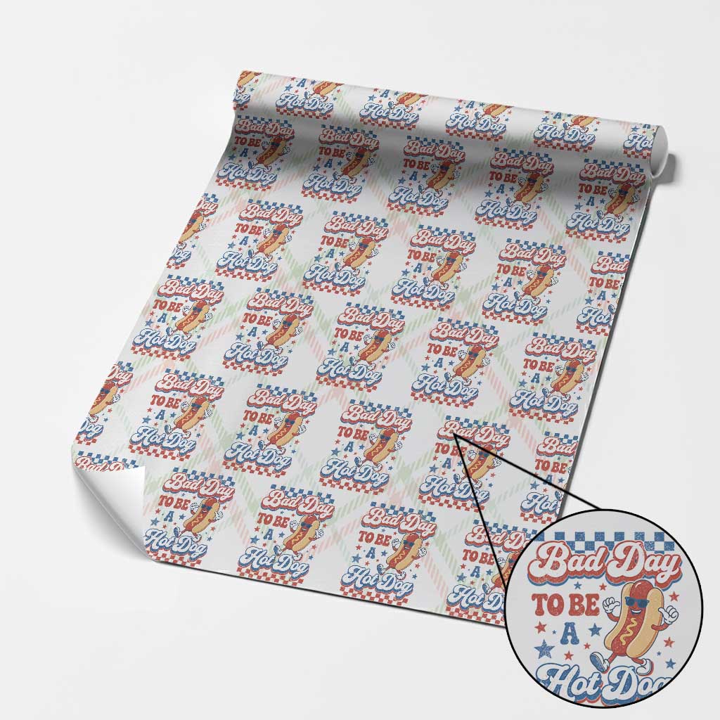 Bad Day To Be A Hot Dog Wrapping Paper Roll Hotdog Lover Wiener 4th Of July TS10 Christmas Plaid Print Your Wear