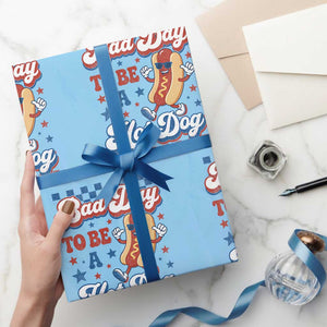 Bad Day To Be A Hot Dog Wrapping Paper Roll Hotdog Lover Wiener 4th Of July TS10 Light Blue Print Your Wear