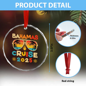 Bahamas Cruise Crystal Glass Ornament Cruisin Together Matching Family Cruise 2025 TS10 Print Your Wear
