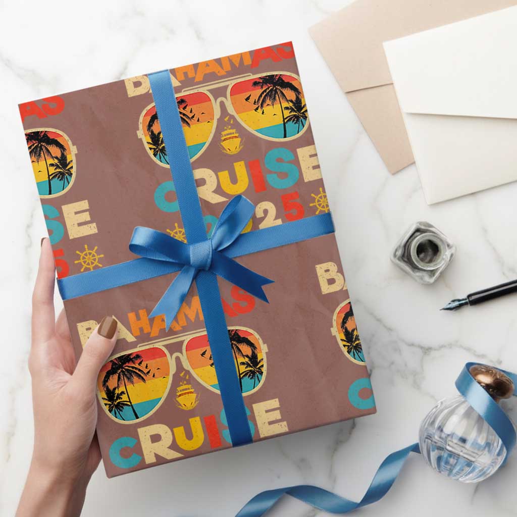 Bahamas Cruise Wrapping Paper Roll Cruisin Together Matching Family Cruise 2025 TS10 Mocha Print Your Wear