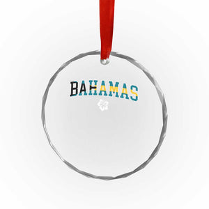 Bahamas Flag Crystal Glass Ornament Caribbean Hibiscus Flower Beach Summer Vacation TS10 Transparent Glass 3'' Circle Print Your Wear