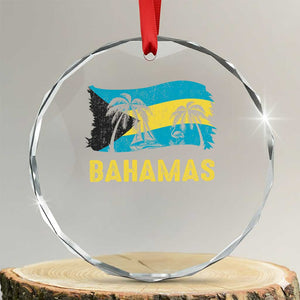 Bahamas Flag Crystal Glass Ornament Tropical Island Palm Trees Bahamian Gifts TS10 Transparent Glass 3'' Circle Print Your Wear
