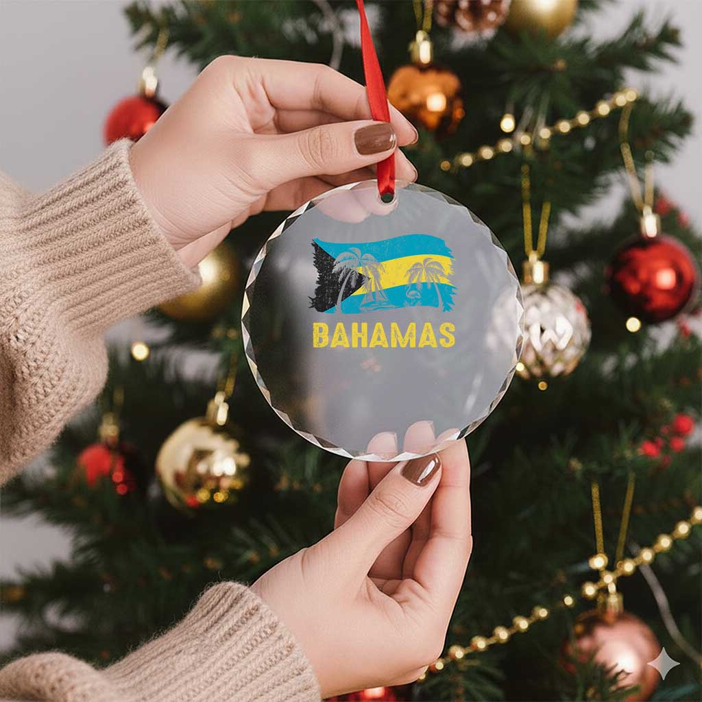 Bahamas Flag Crystal Glass Ornament Tropical Island Palm Trees Bahamian Gifts TS10 Print Your Wear