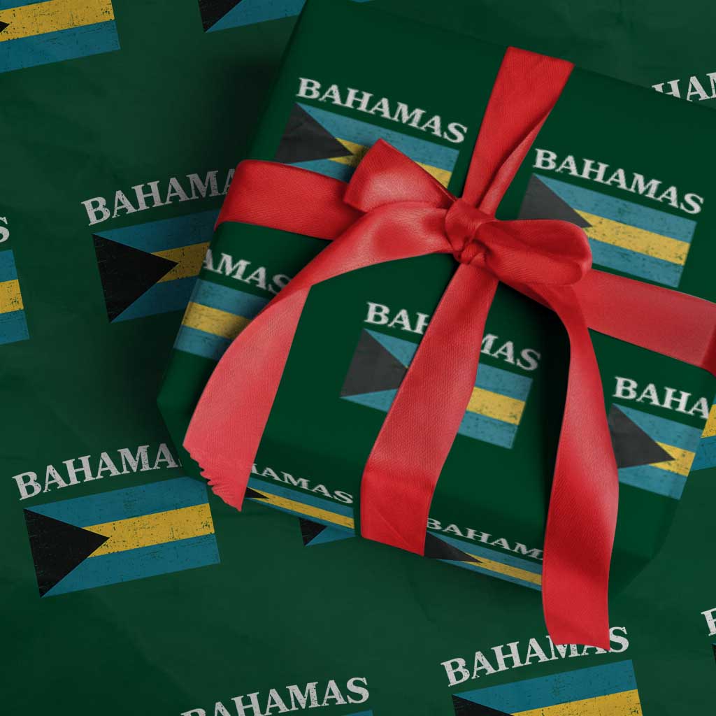 Bahamas Flag Wrapping Paper Roll Retro Vintage Bahamian Gifts TS10 Green Print Your Wear