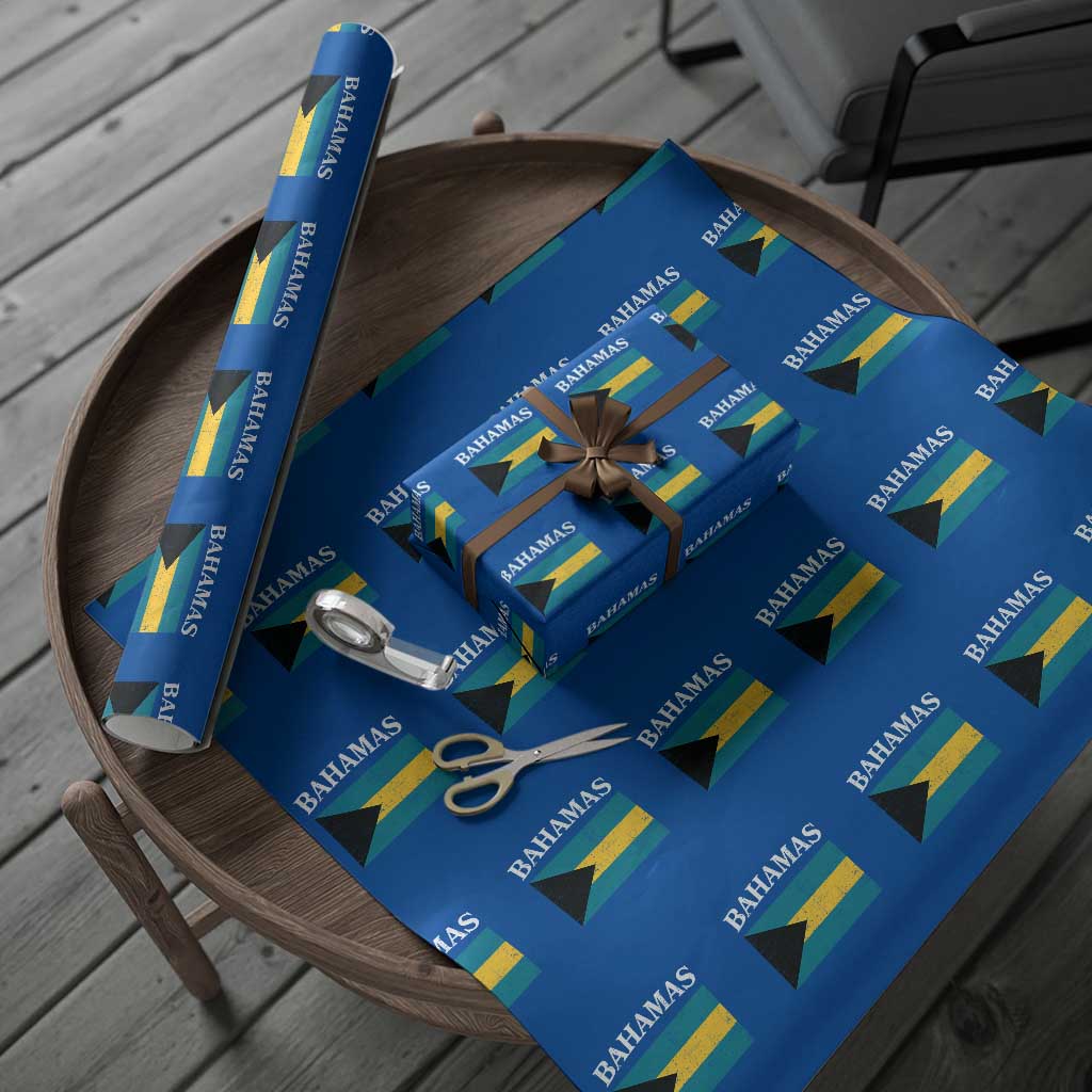 Bahamas Flag Wrapping Paper Roll Retro Vintage Bahamian Gifts TS10 Blue Print Your Wear