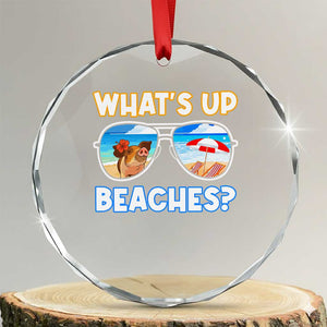 Bahamas Swimming Pigs Crystal Glass Ornament Pig Swim Caribbean Beach Summer Vacation TS10 Transparent Glass 3'' Circle Print Your Wear