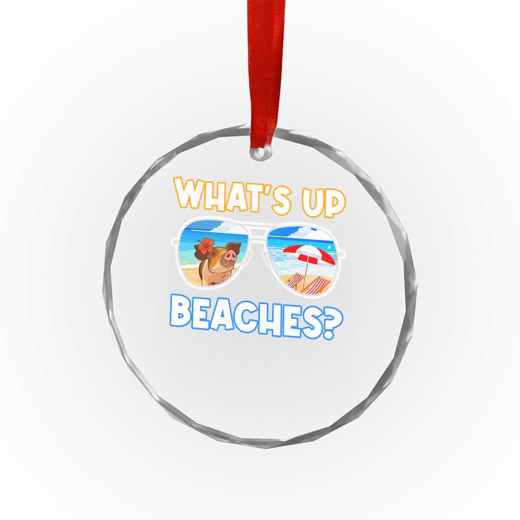 Bahamas Swimming Pigs Crystal Glass Ornament Pig Swim Caribbean Beach Summer Vacation TS10 Transparent Glass 3'' Circle Print Your Wear