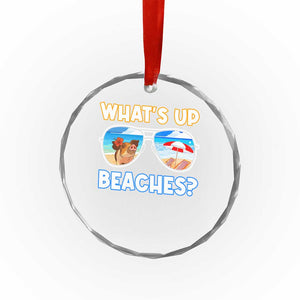 Bahamas Swimming Pigs Crystal Glass Ornament Pig Swim Caribbean Beach Summer Vacation TS10 Transparent Glass 3'' Circle Print Your Wear