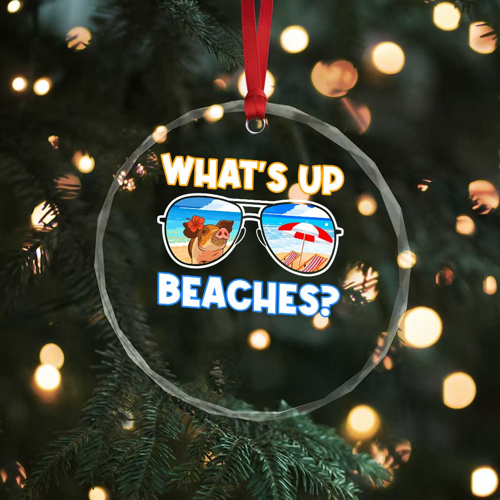 Bahamas Swimming Pigs Crystal Glass Ornament Pig Swim Caribbean Beach Summer Vacation TS10 Print Your Wear