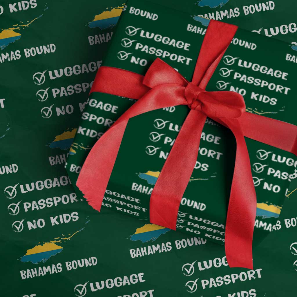 Bahamas Vacation Wrapping Paper Roll Funny Tropical Island Summer Travel TS10 Green Print Your Wear