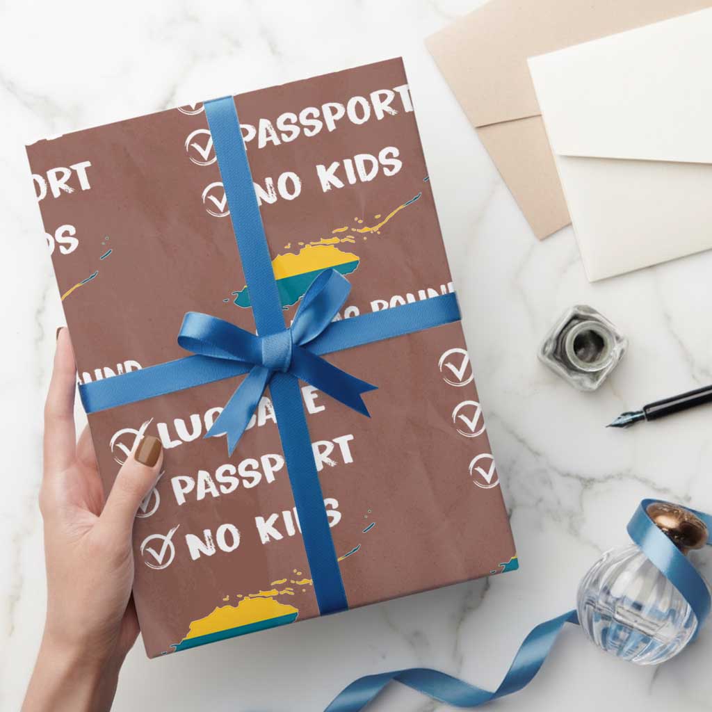 Bahamas Vacation Wrapping Paper Roll Funny Tropical Island Summer Travel TS10 Mocha Print Your Wear