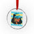 Bahamian Girl Crystal Glass Ornament Melanin Afro Messy Bun Black Woman Bahamas Flag TS10 Transparent Glass 3'' Circle Print Your Wear