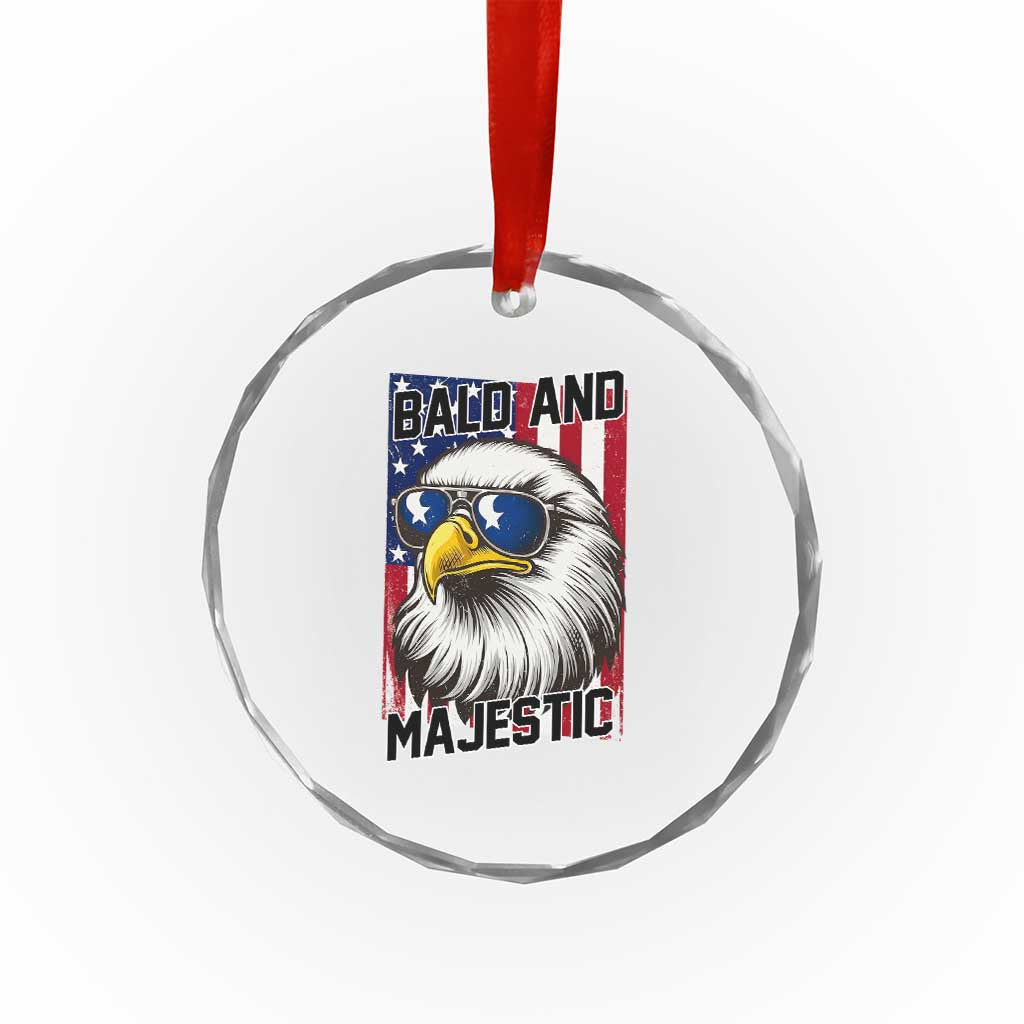 Bald and Majestic Crystal Glass Ornament Patriotic Bald Eagle 4th Of July TS14 Print Your Wear