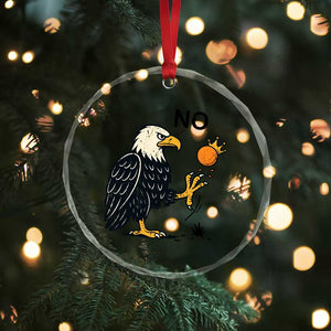 Bald Eagle No Kings In America Crystal Glass Ornament No Orange We The People Patriotic Political Statement TS02 Print Your Wear