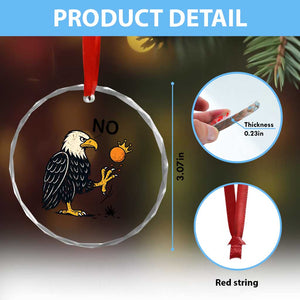 Bald Eagle No Kings In America Crystal Glass Ornament No Orange We The People Patriotic Political Statement TS02 Print Your Wear