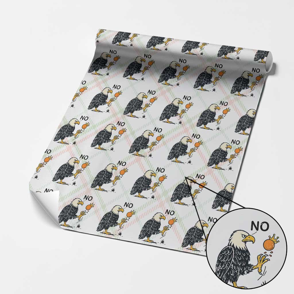 Bald Eagle No Kings In America Wrapping Paper Roll No Orange We The People Patriotic Political Statement TS02 Christmas Plaid Print Your Wear